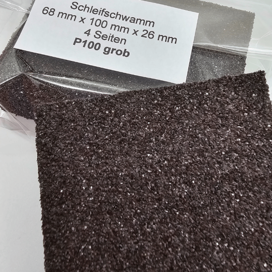 Schleifschwamm 3M P100 grob - 68mm x 100mm x 26mm - 4 Seiten
